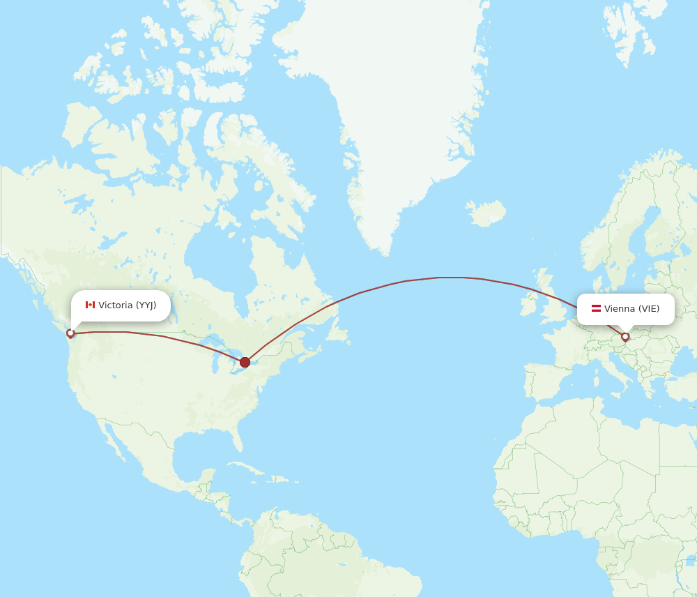 VIE-YYJ flight routes