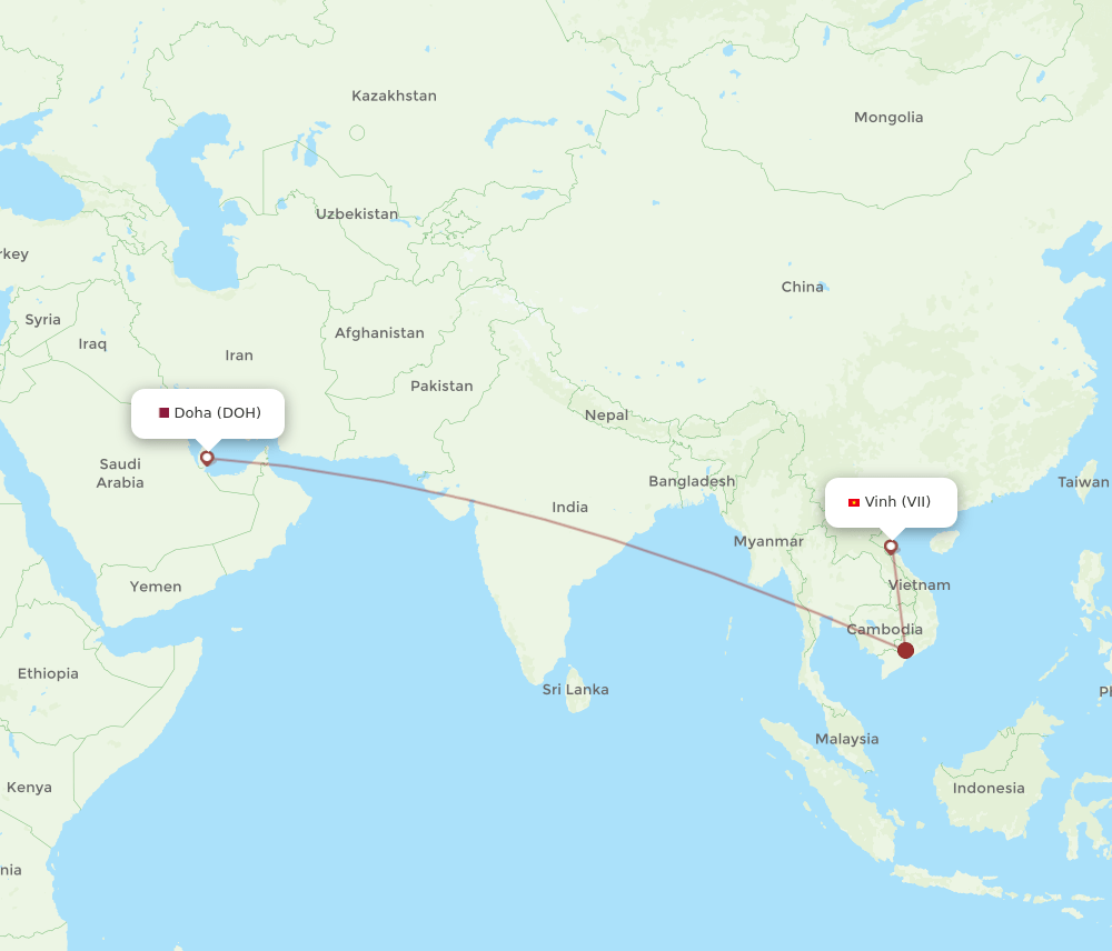 VII-DOH flight routes