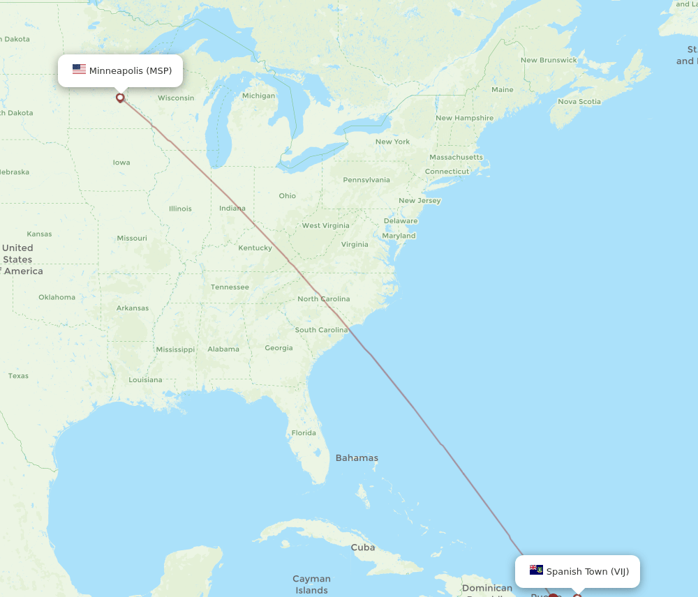 VIJ-MSP flight routes