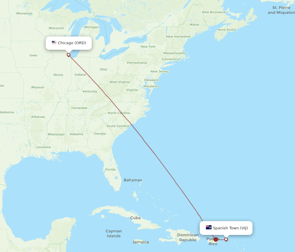 VIJ-ORD flight routes