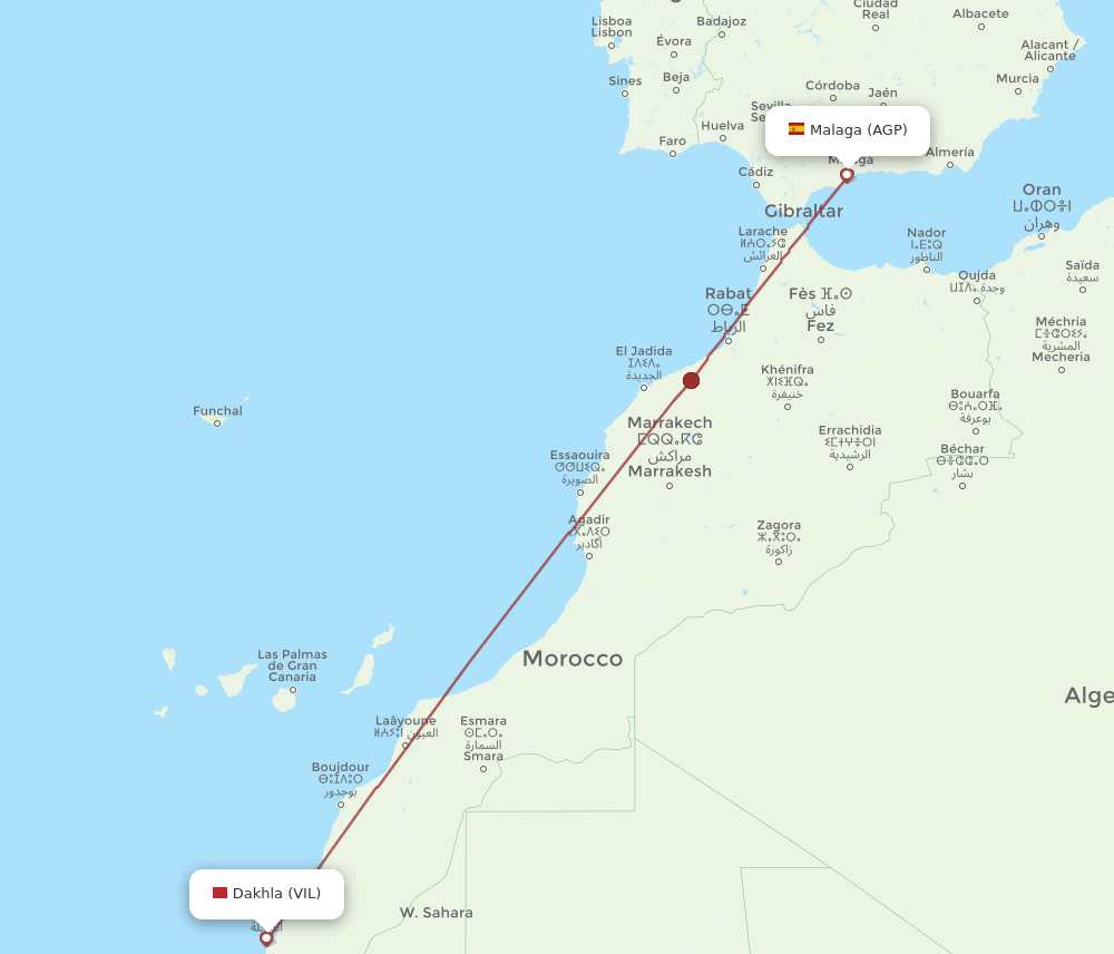 VIL-AGP flight routes