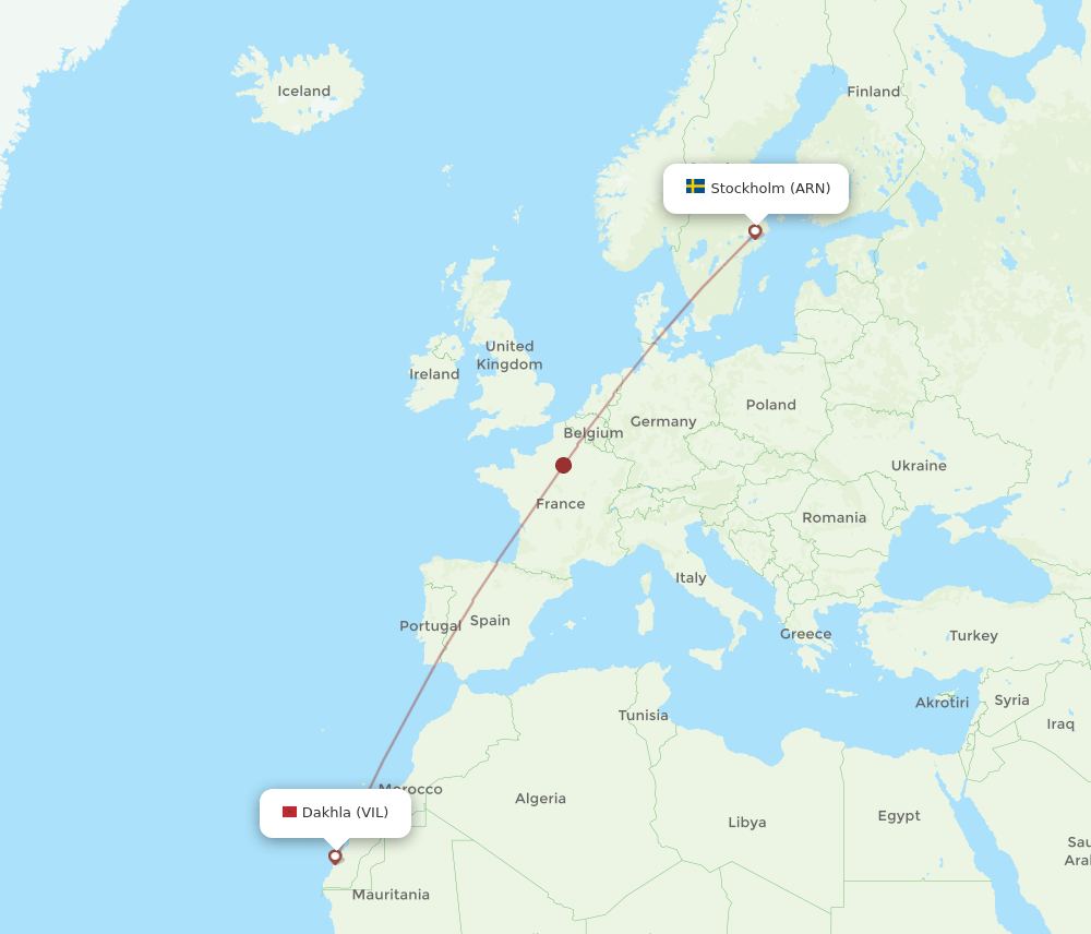 VIL-ARN flight routes