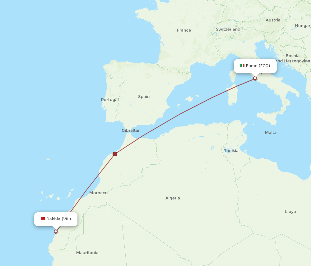 VIL-FCO flight routes