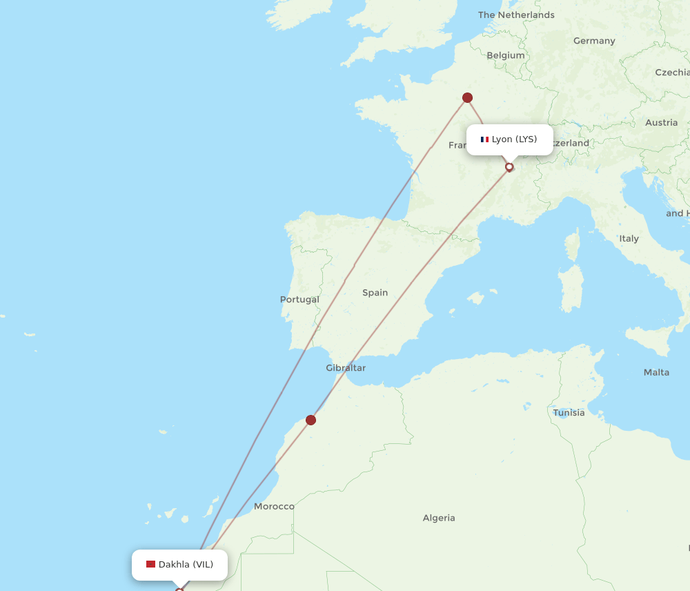 VIL-LYS flight routes