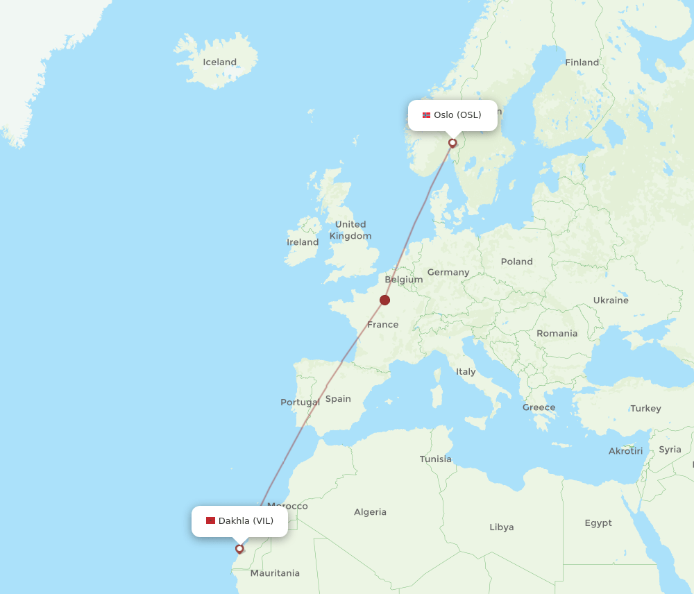VIL-OSL flight routes