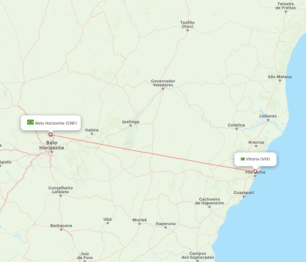 VIX to CNF flights and routes map
