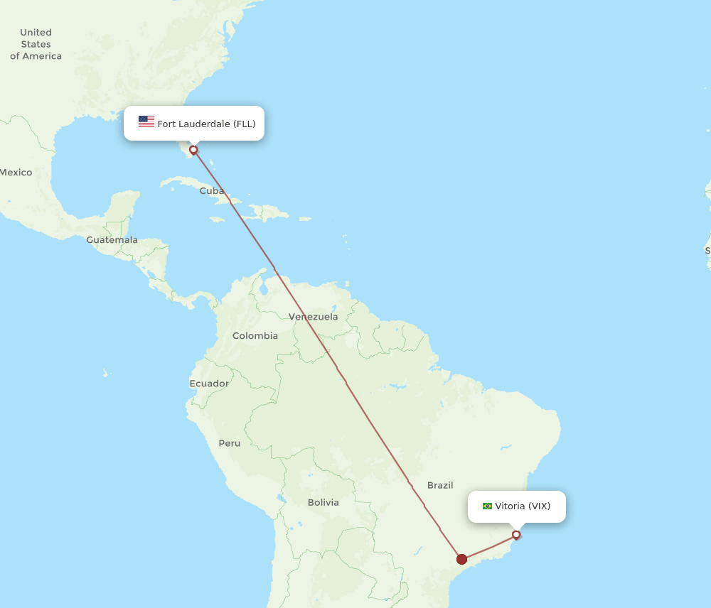 VIX to FLL flights and routes map