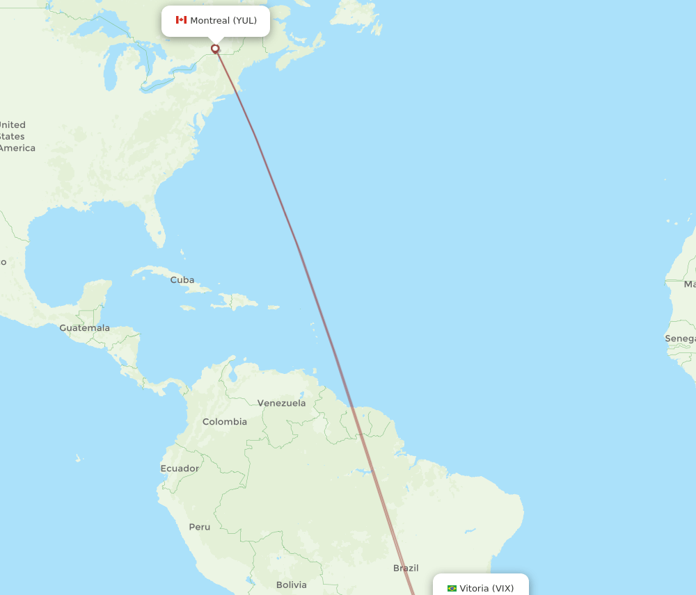 YUL to VIX flights and routes map