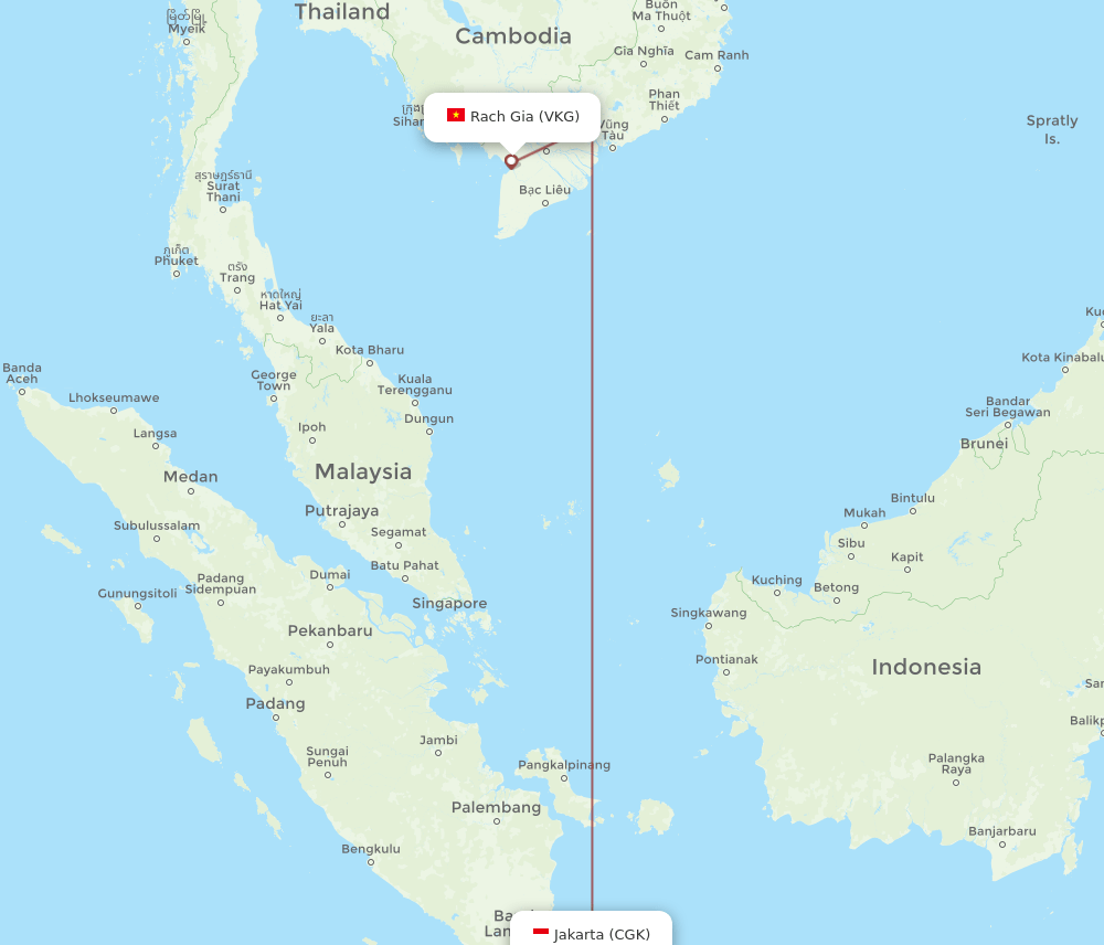 VKG-CGK flight routes