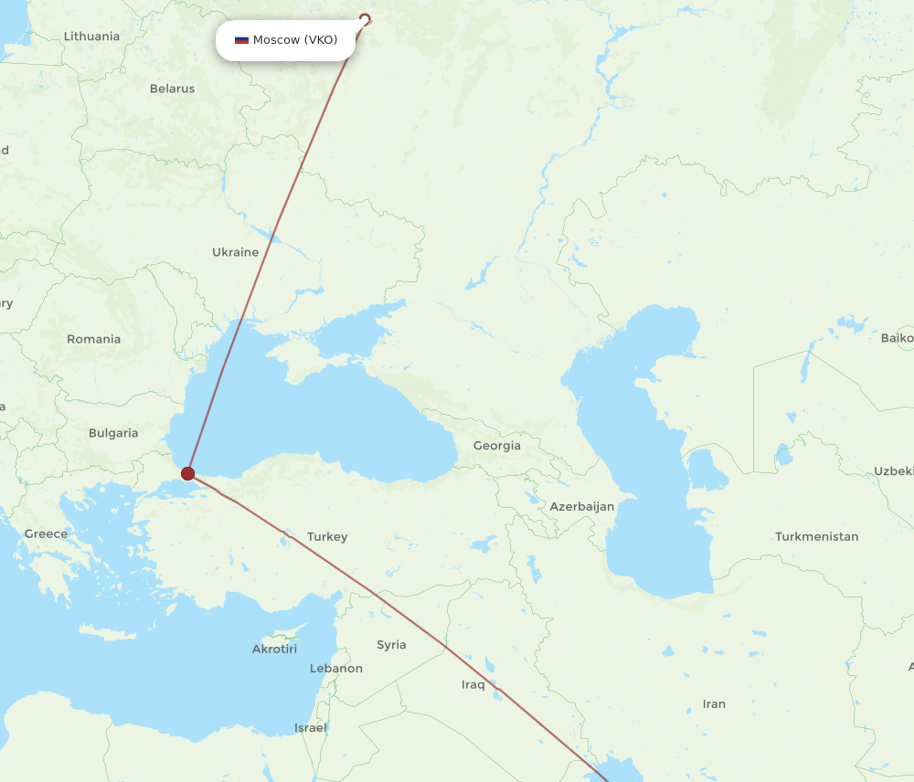VKO-AUH flight routes