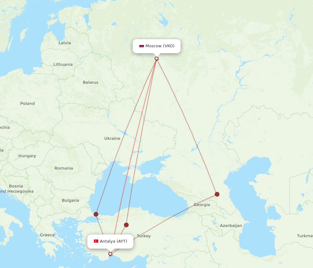 VKO-AYT flight routes