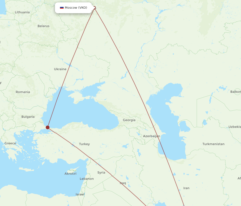 VKO-BAH flight routes