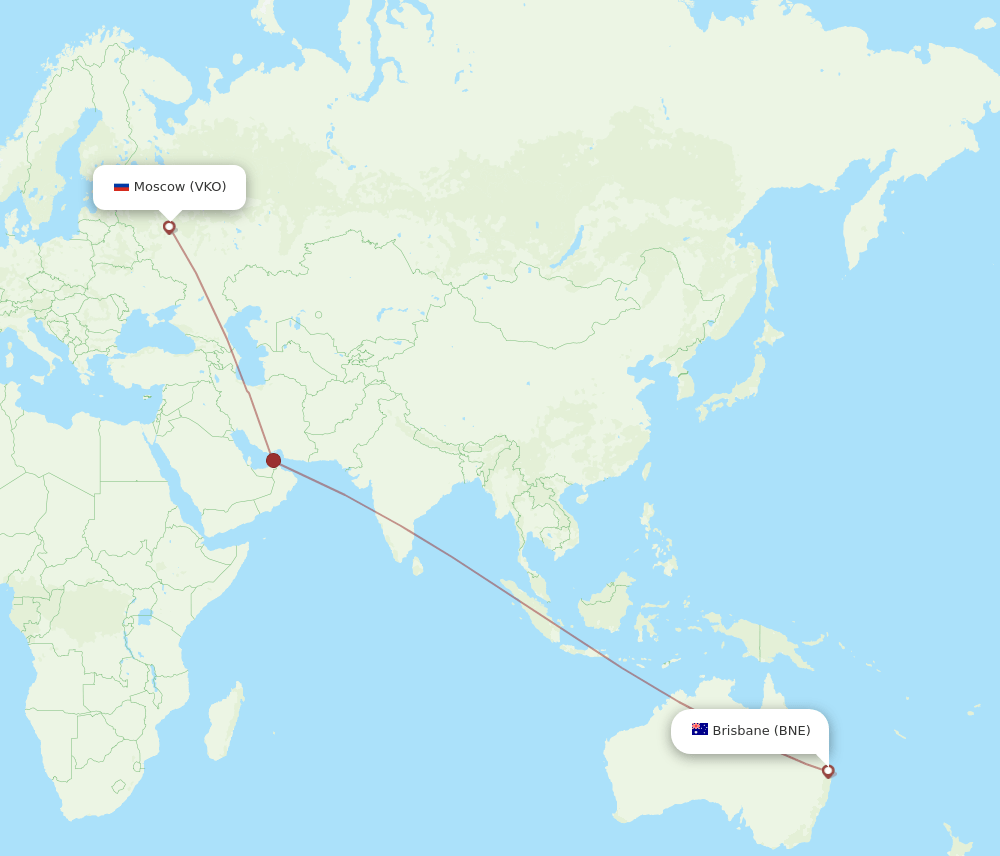 VKO-BNE flight routes