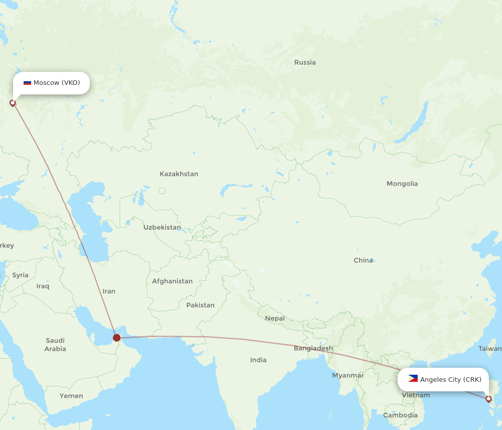 VKO-CRK flight routes