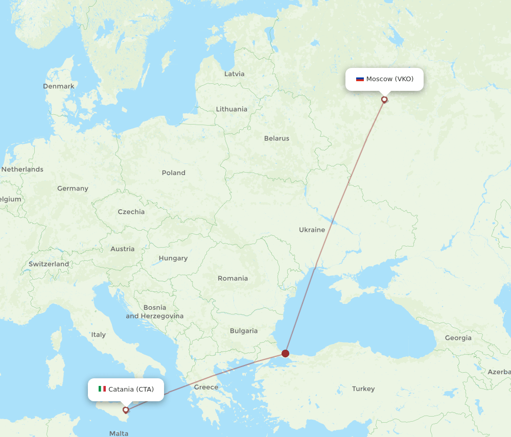 VKO-CTA flight routes