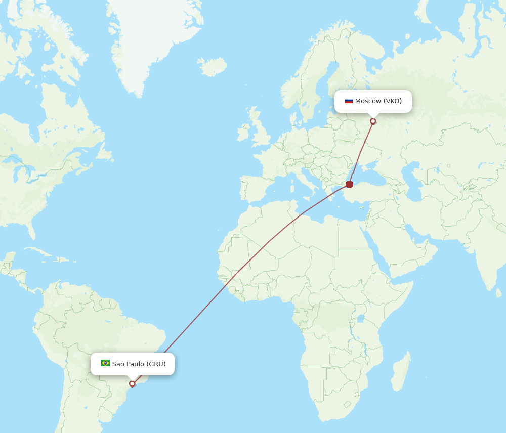 VKO-GRU flight routes