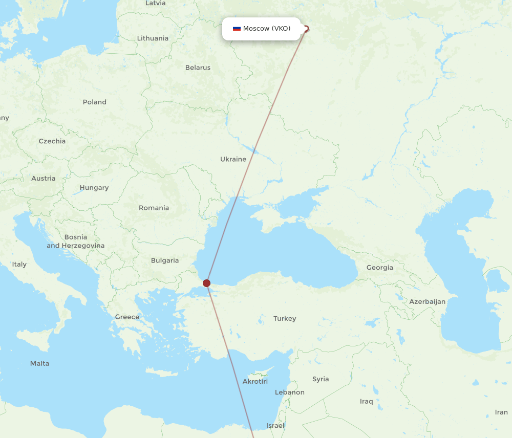 VKO-HRG flight routes