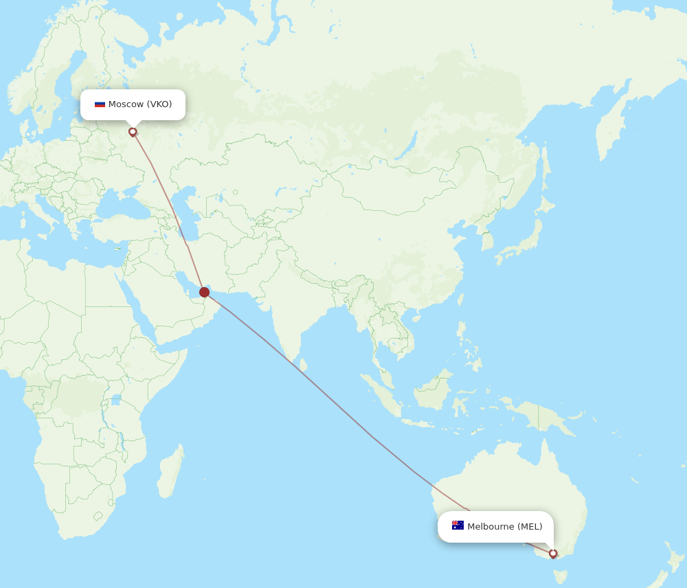 VKO-MEL flight routes