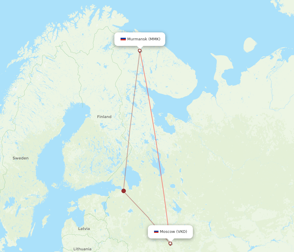 VKO-MMK flight routes