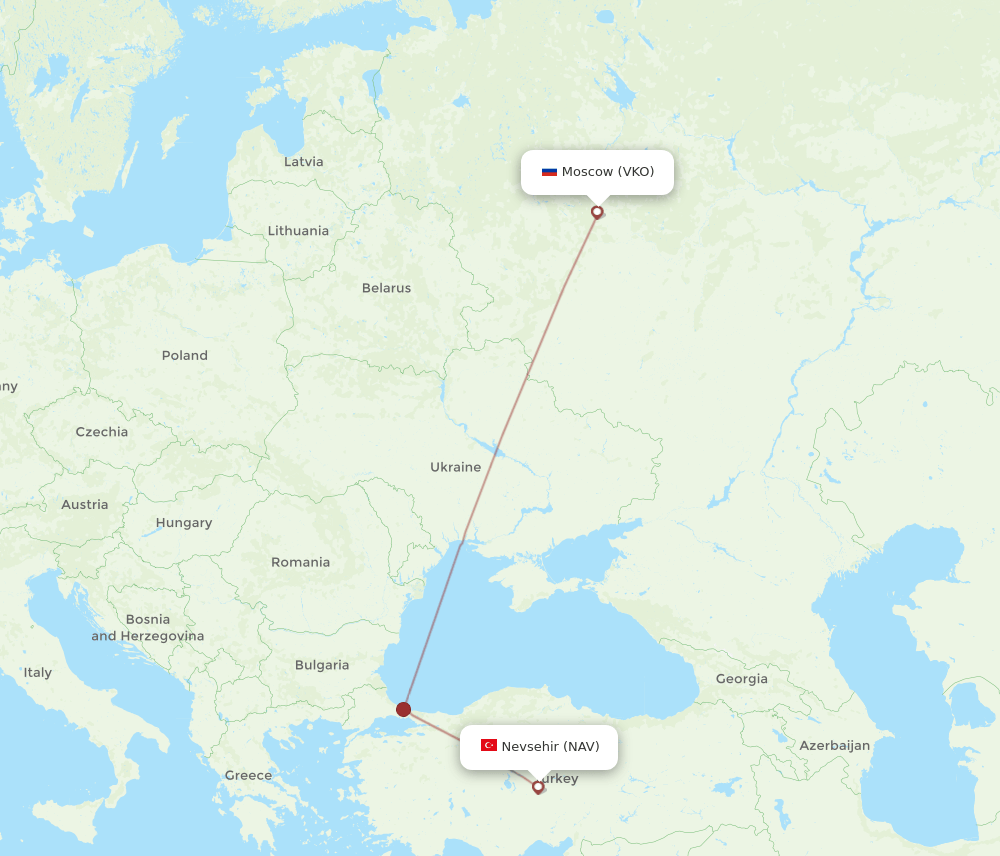 VKO-NAV flight routes