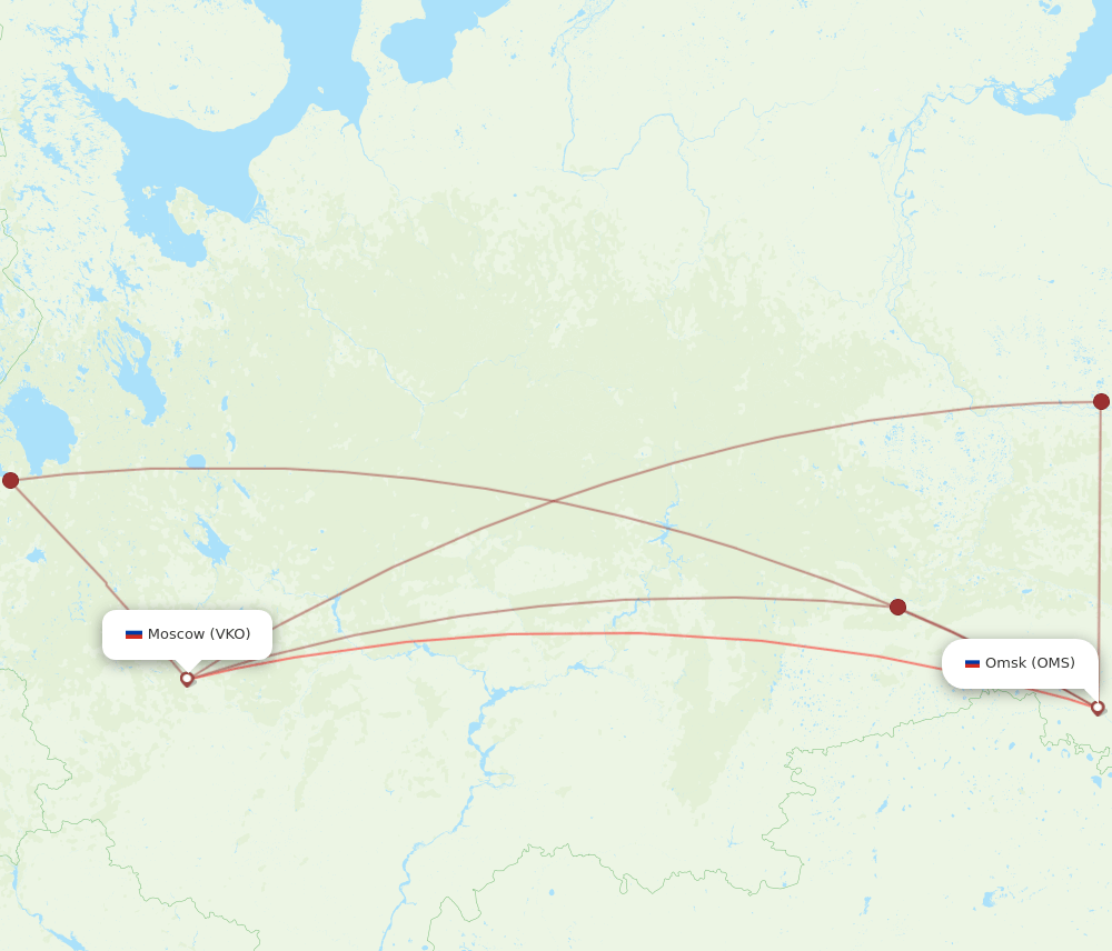 VKO-OMS flight routes