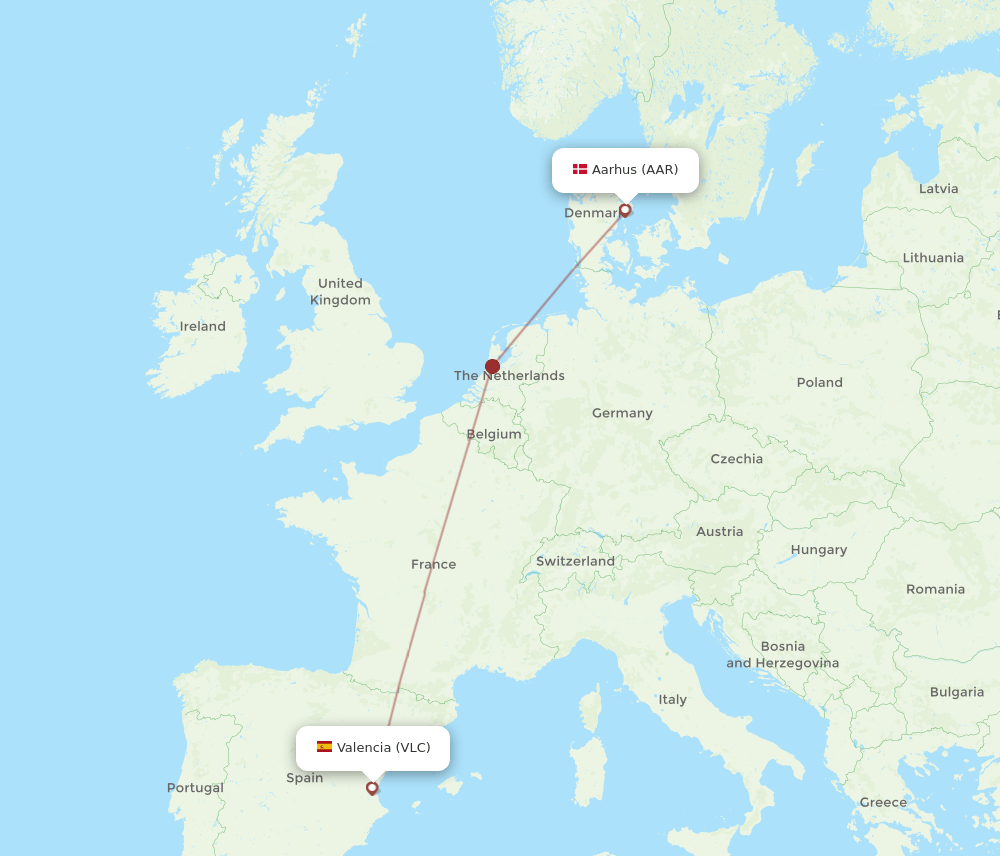 VLC-AAR flight routes