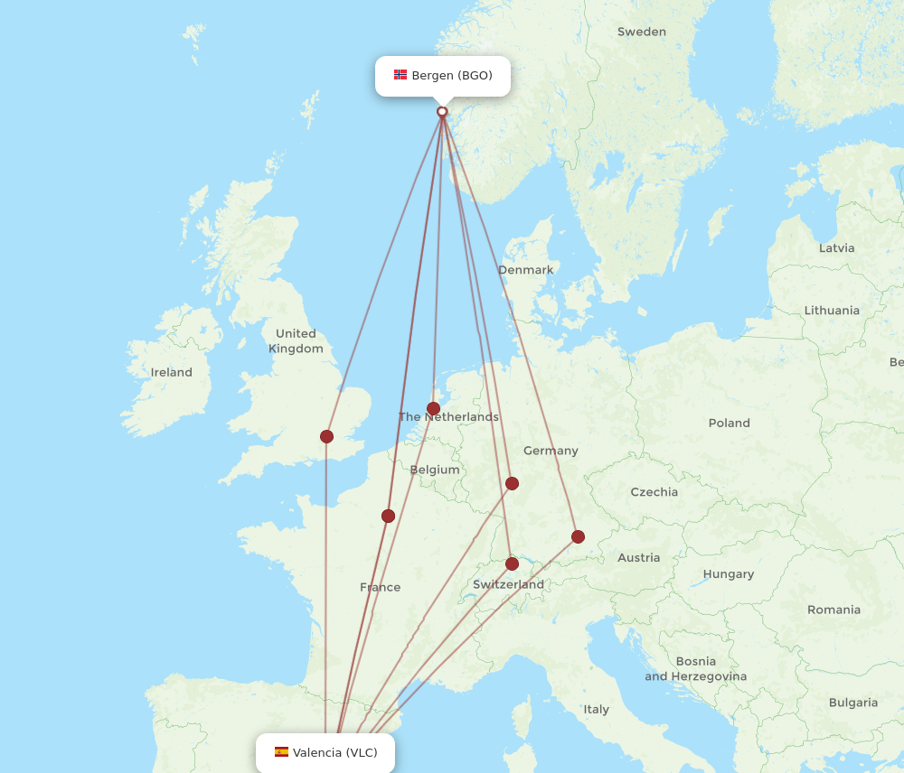 VLC-BGO flight routes