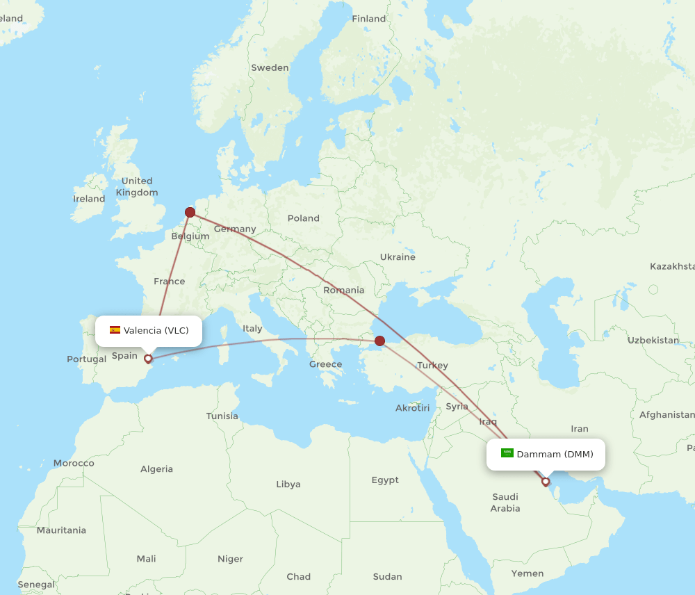 VLC-DMM flight routes