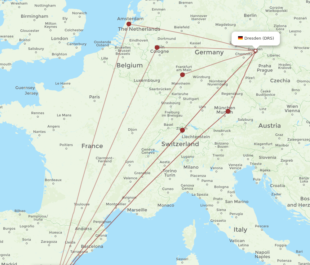 VLC-DRS flight routes