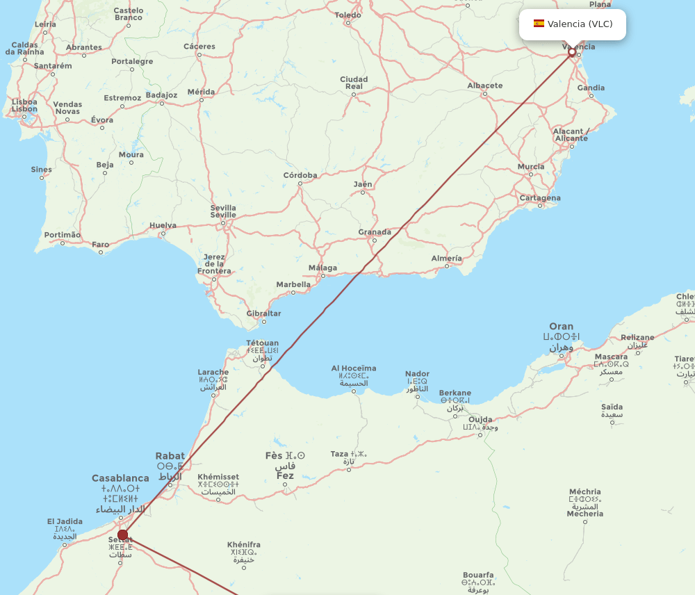 VLC-ERH flight routes