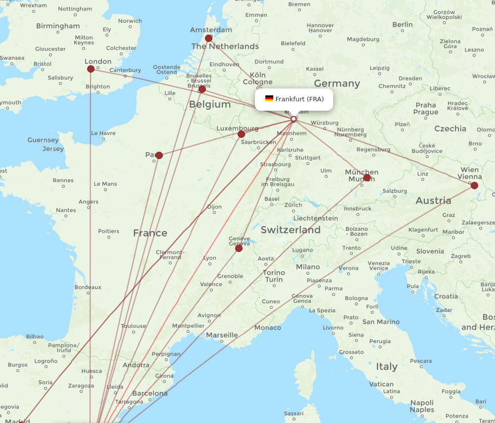 VLC to FRA flights and routes map