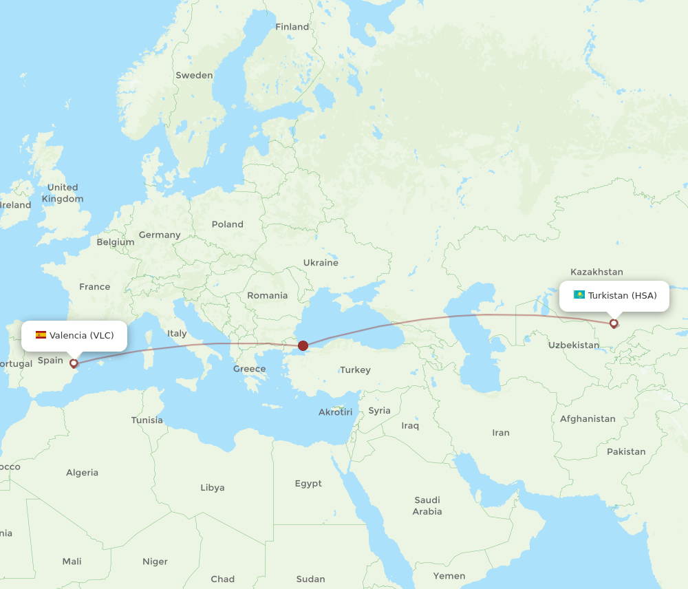 VLC-HSA flight routes