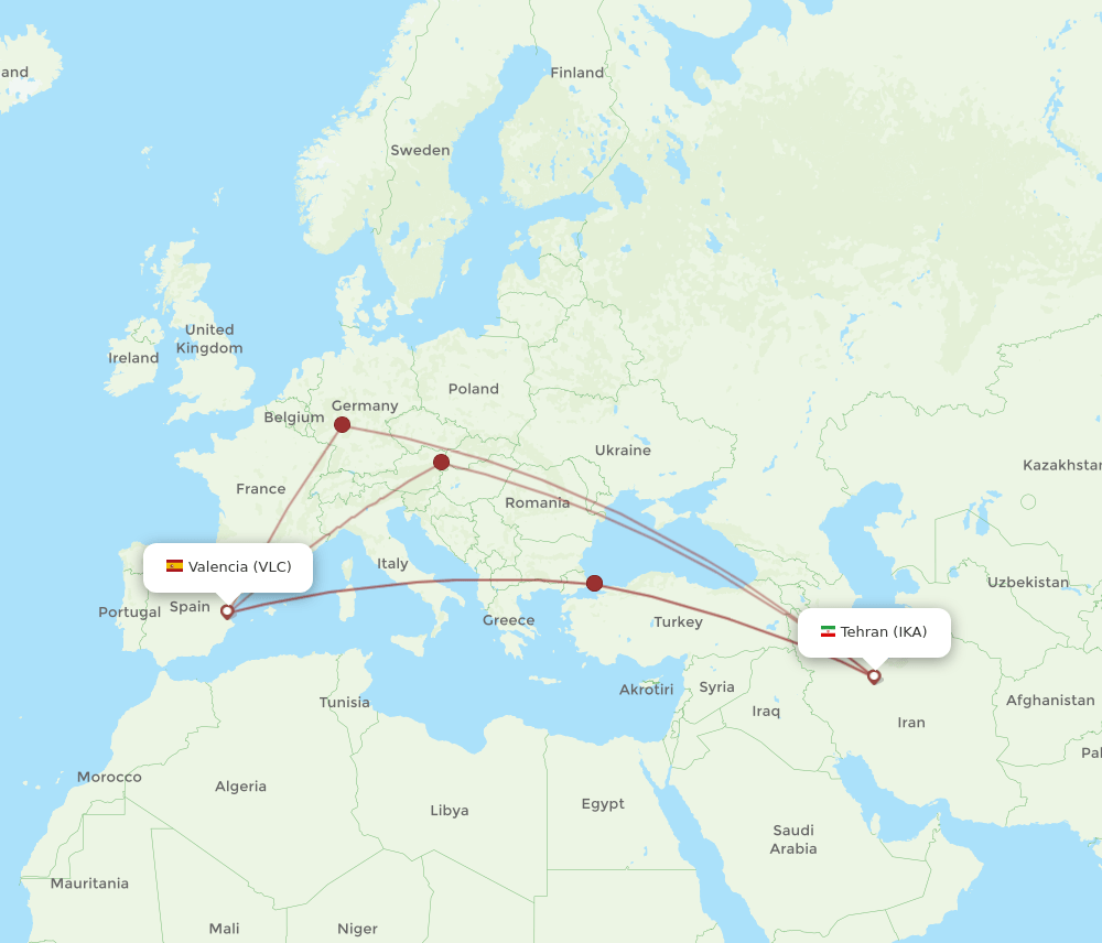 VLC-IKA flight routes
