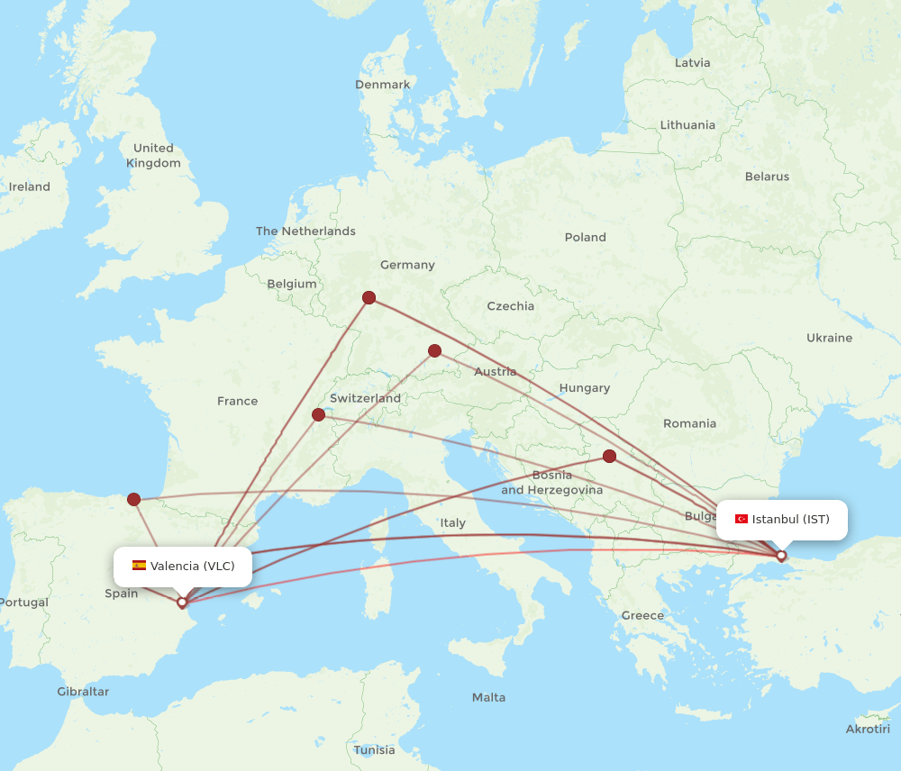 VLC-IST flight routes