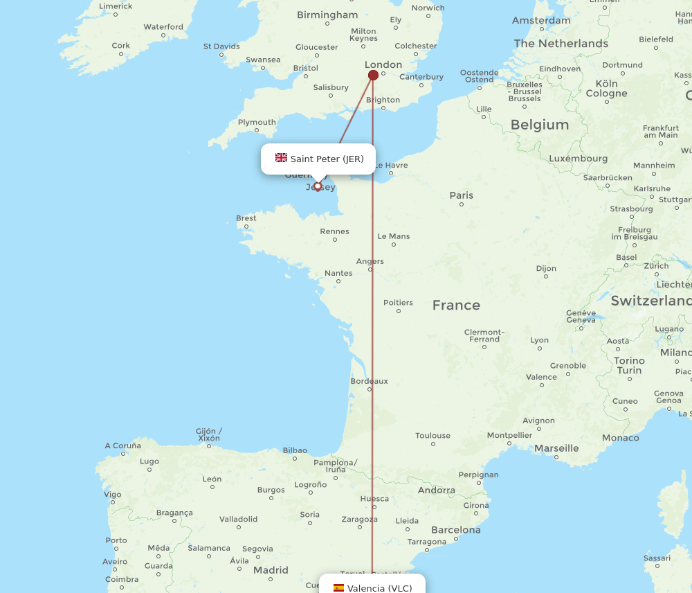 VLC-JER flight routes