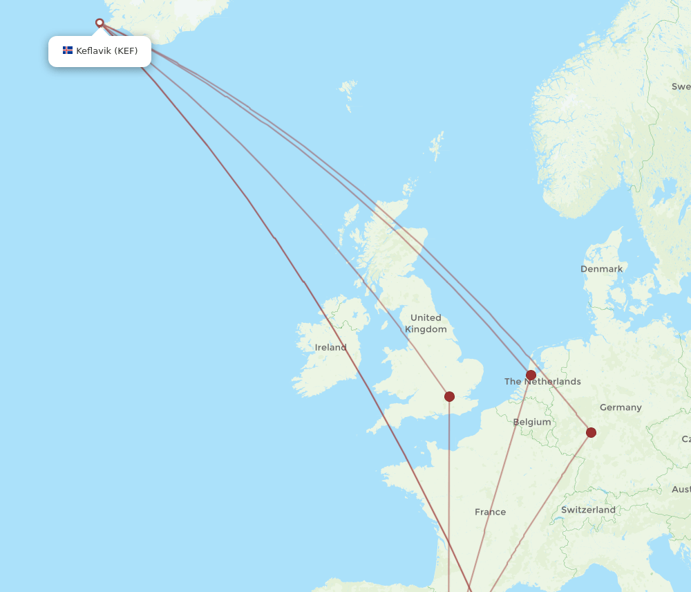 VLC-KEF flight routes