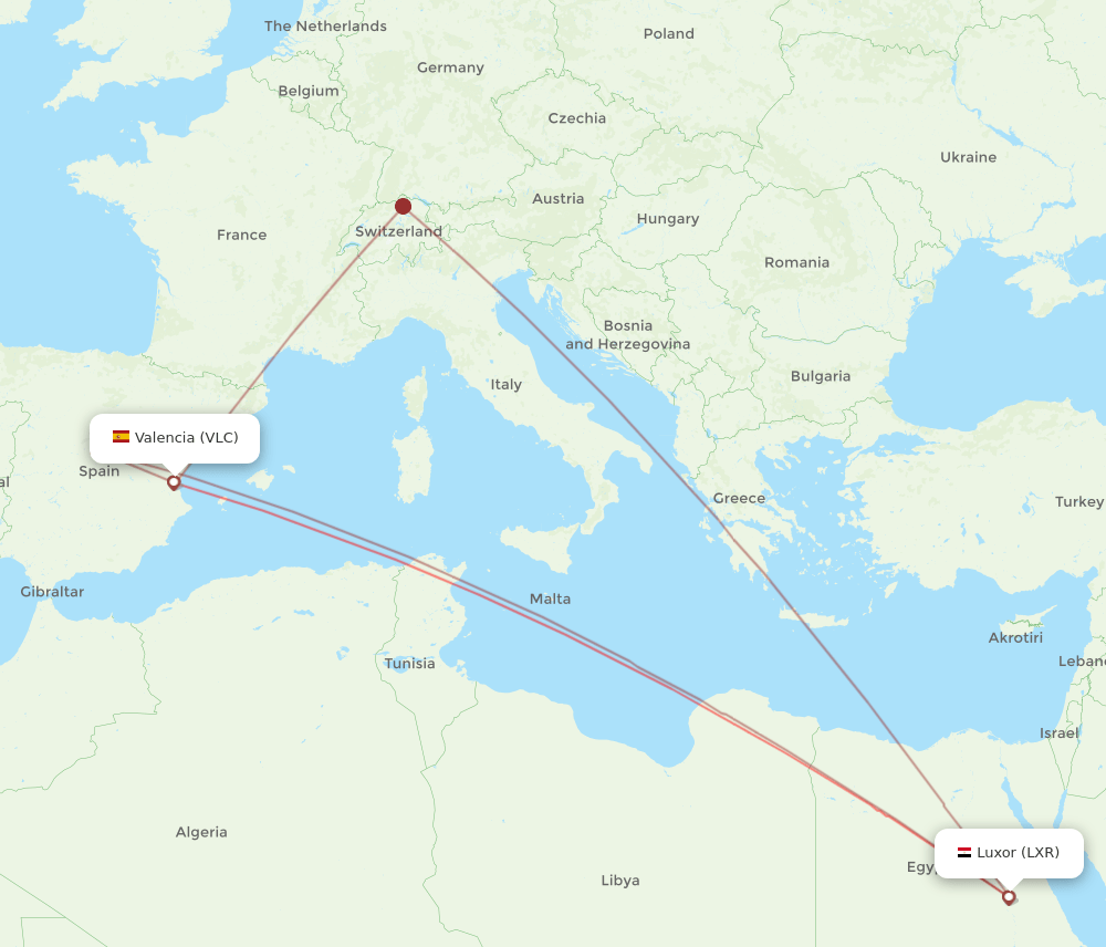 VLC-LXR flight routes