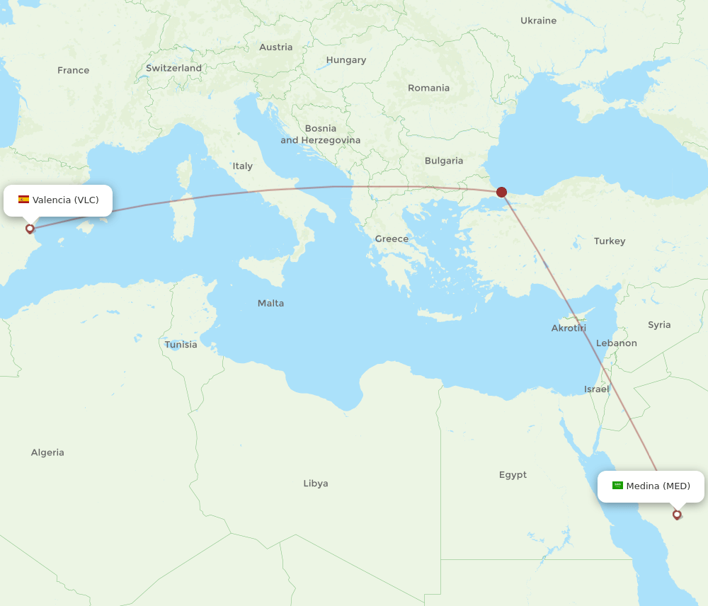 VLC-MED flight routes