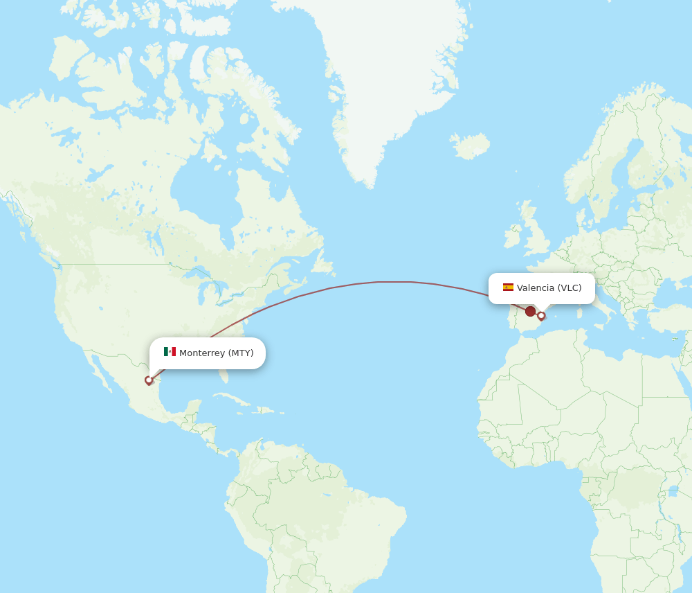 VLC-MTY flight routes