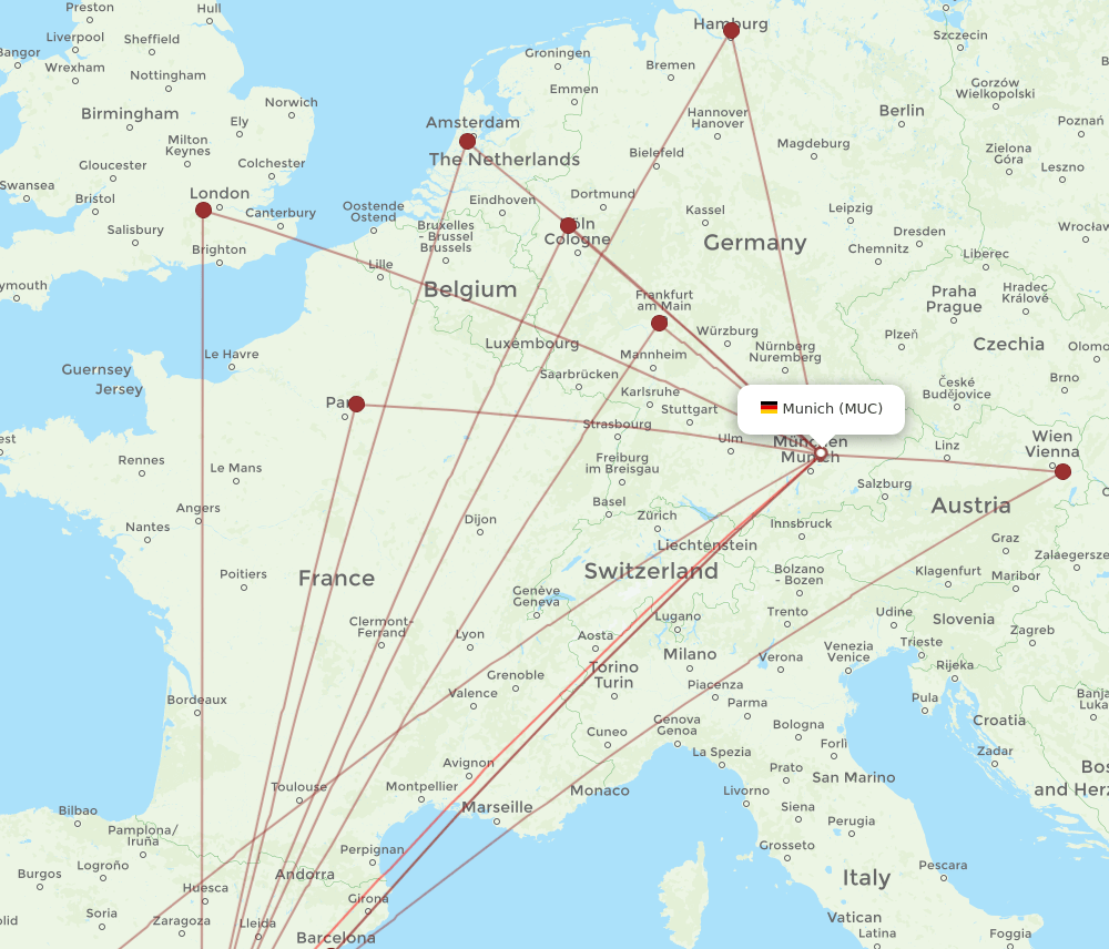 VLC-MUC flight routes