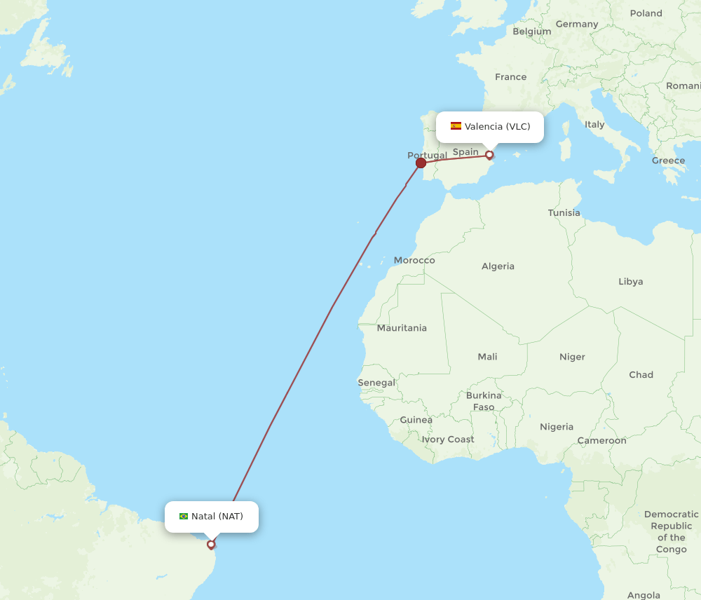 VLC-NAT flight routes
