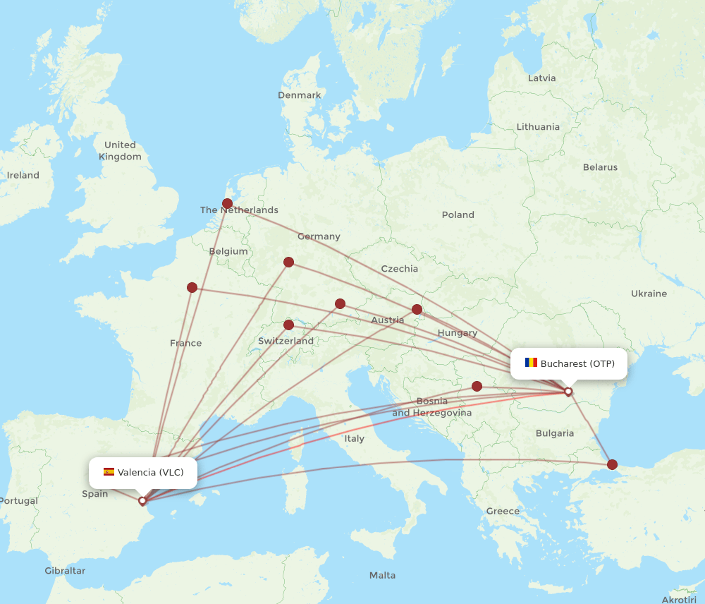 VLC-OTP flight routes