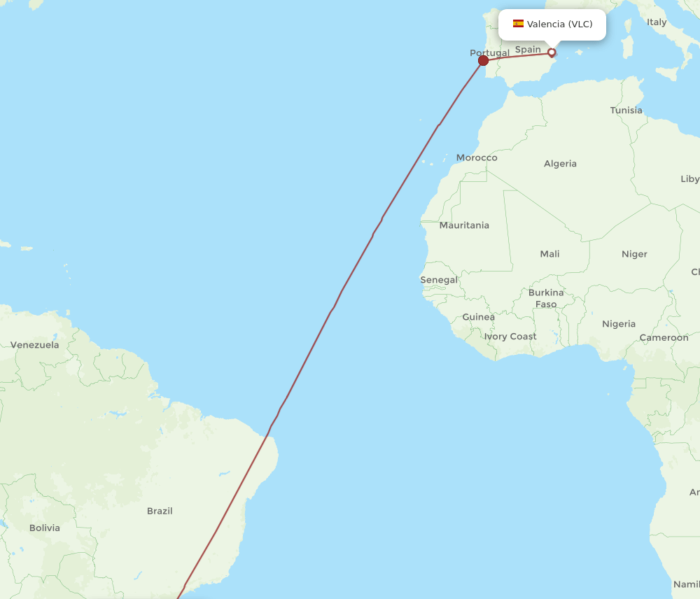 VLC-POA flight routes