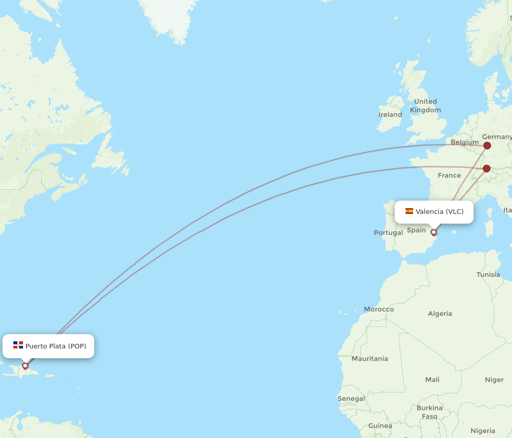 VLC-POP flight routes