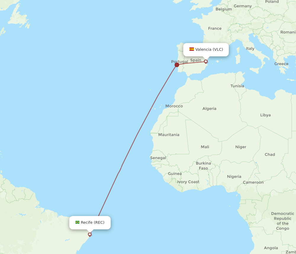 VLC-REC flight routes