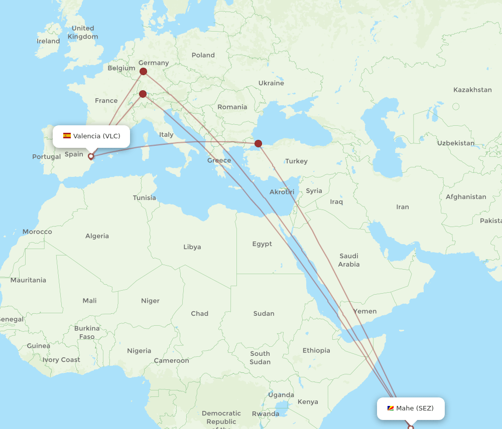 VLC-SEZ flight routes