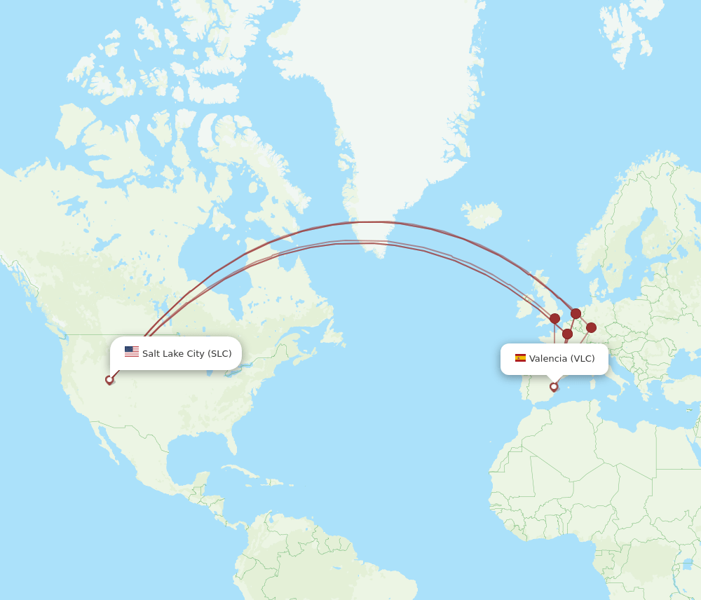 VLC-SLC flight routes