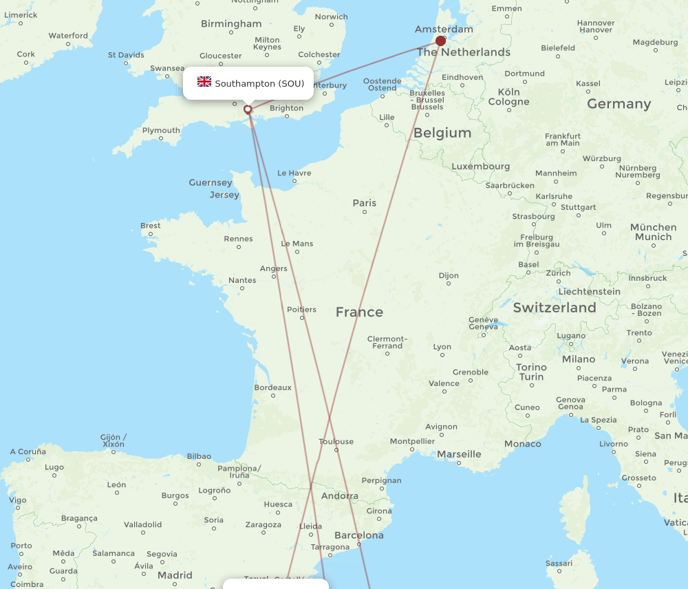 VLC-SOU flight routes