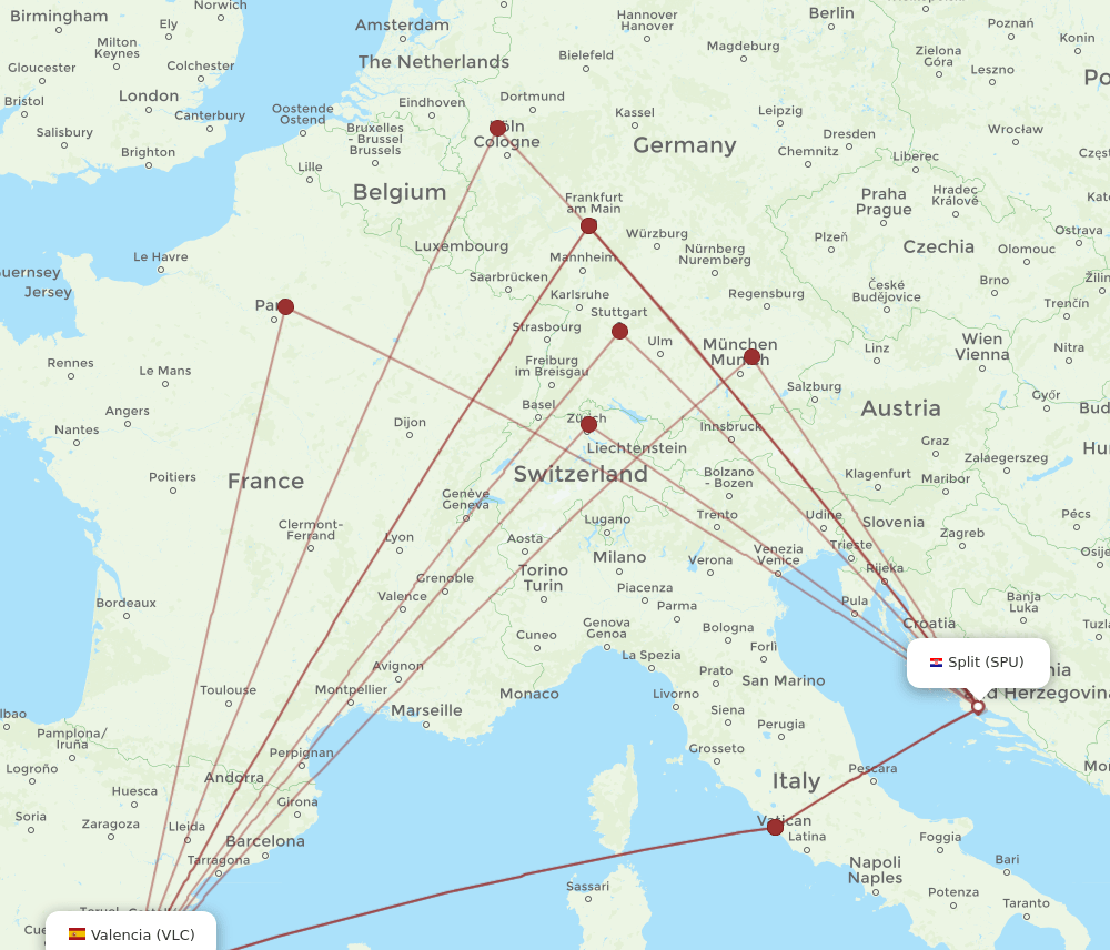 VLC-SPU flight routes