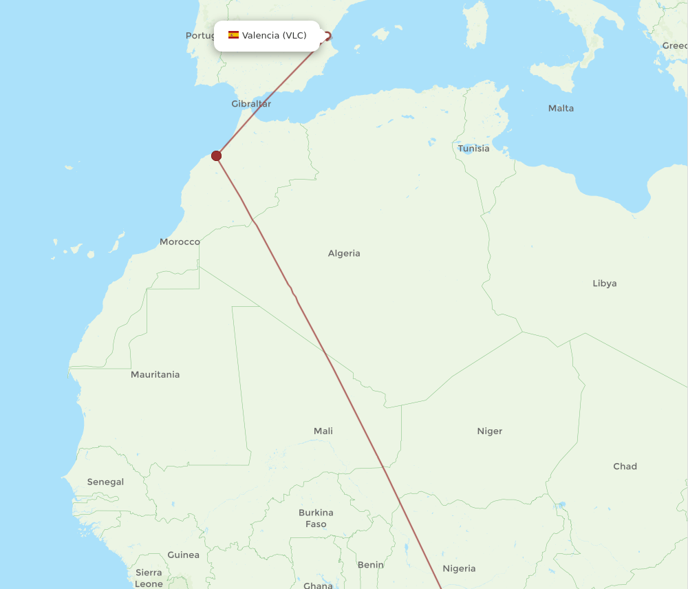VLC-SSG flight routes
